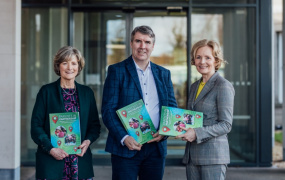 MIC Parents in Partnership launch - The authors, Carol Lannin and Sandra Ryan with Ombudsman for Children Dr Niall Muldoon outside MIC